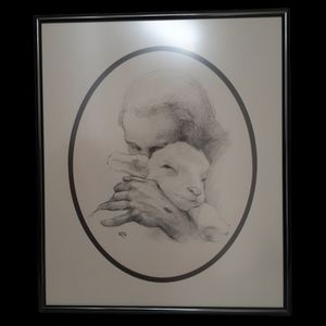Precious Lamb 14" x 12" Framed Print